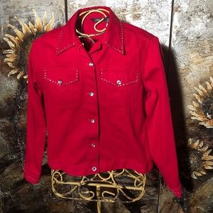 JBM Sport Red Denim Ladies Jacket